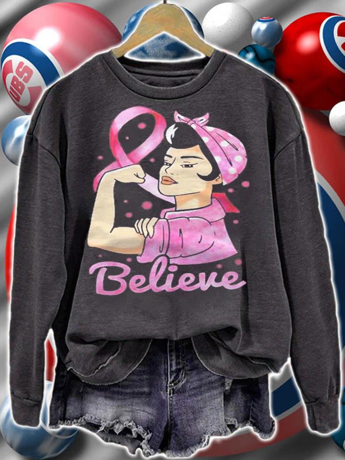 Awareness Breast Cancer Warrior Believe Pink Ribbon Optimist Shirt t-shirt
