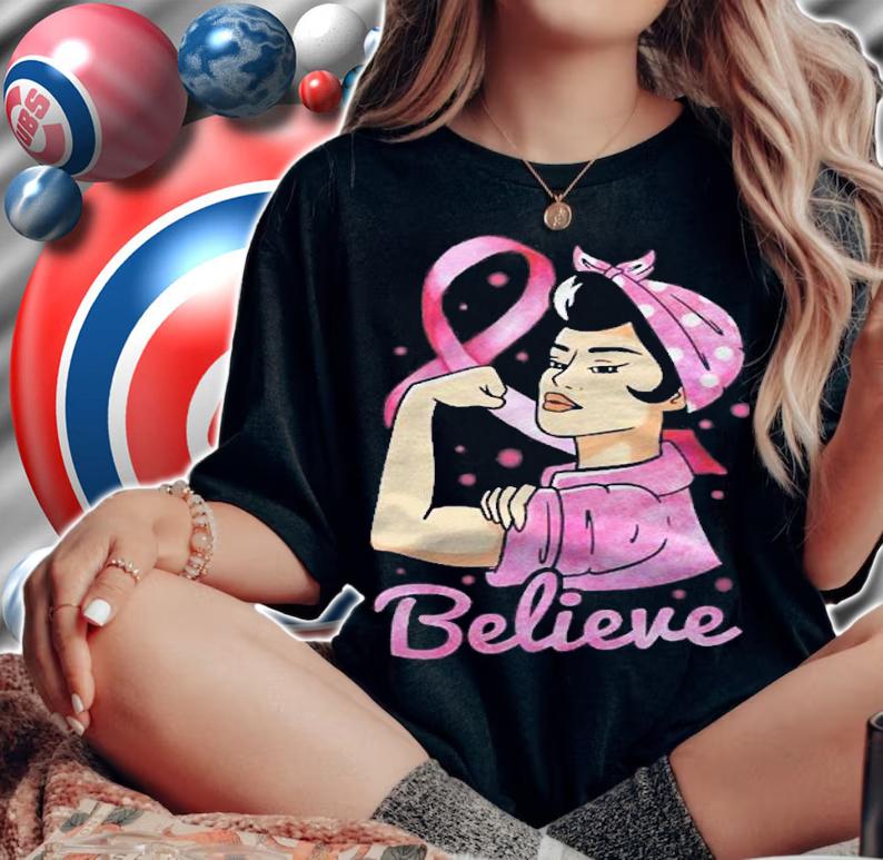 Awareness Breast Cancer Warrior Believe Pink Ribbon Optimist Shirt t-shirt