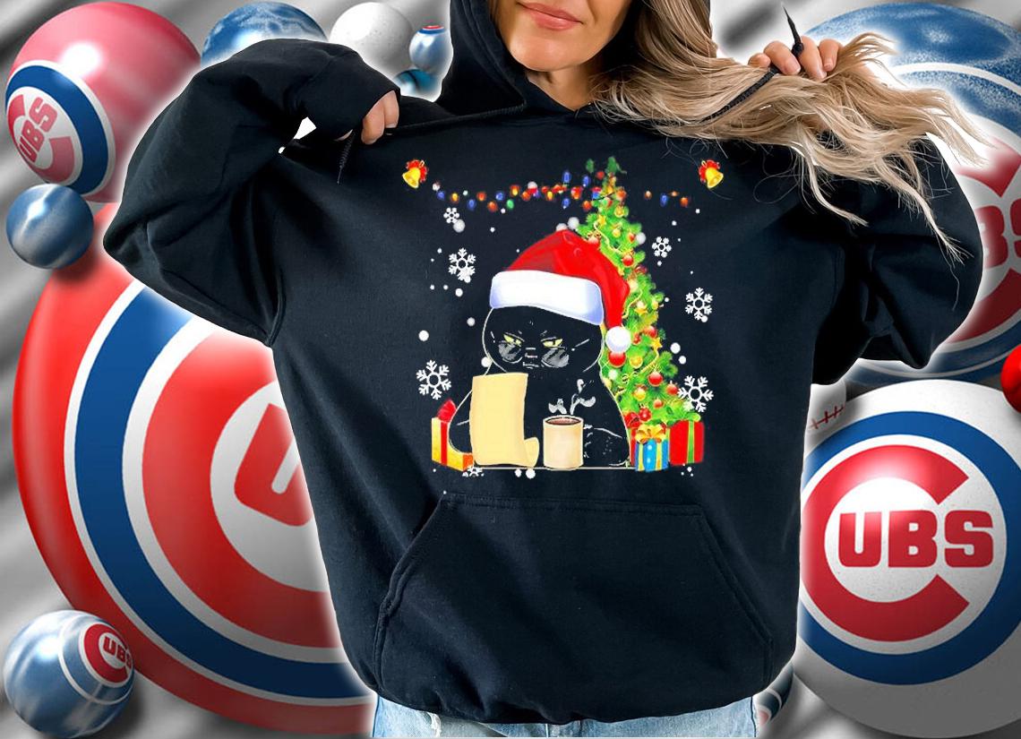 Black Cat Santa With Christmas Glasses Shirt t-shirt