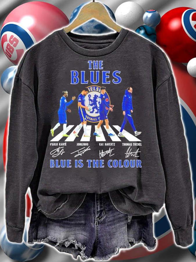 The Blues Abbey Road signatures Blue is the colour shirt t-shirt