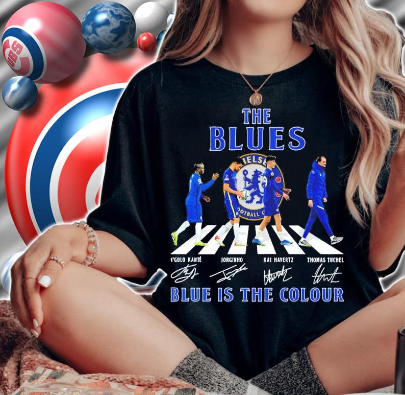 The Blues Abbey Road signatures Blue is the colour shirt t-shirt