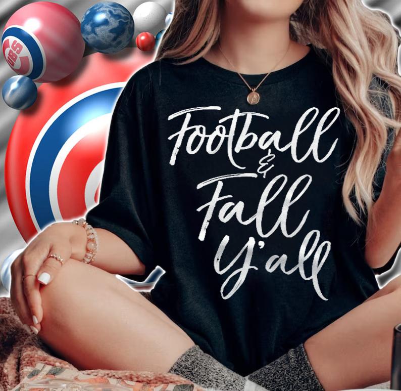 Cute Football Game Day For Women Football & Fall Yall T-shirt t-shirt