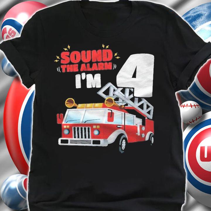 Kids Fire Truck 4Th Birthday Shirt 4 Years Old Firefighter shirt t-shirt shirt