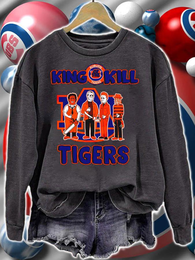 King Of The Kill Auburn Tigers Horror Movie Characters Halloween t-shirt sweatshirt