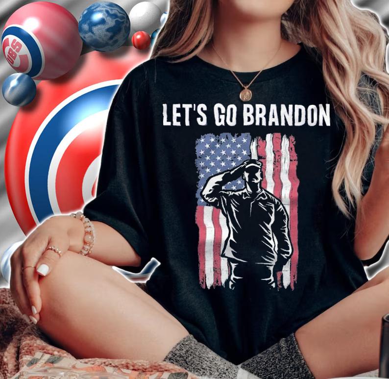 Let's Go Brandon Military Man USA Flag Anti Biden T-Shirt t-shirt woman shirt