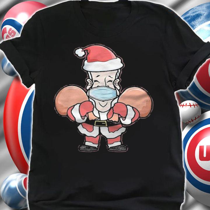 Merry Christmas Joe Biden Mask Santa Hat T-Shirt t-shirt