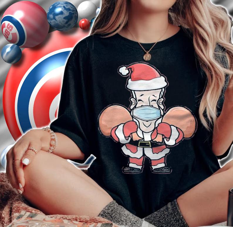 Merry Christmas Joe Biden Mask Santa Hat T-Shirt t-shirt