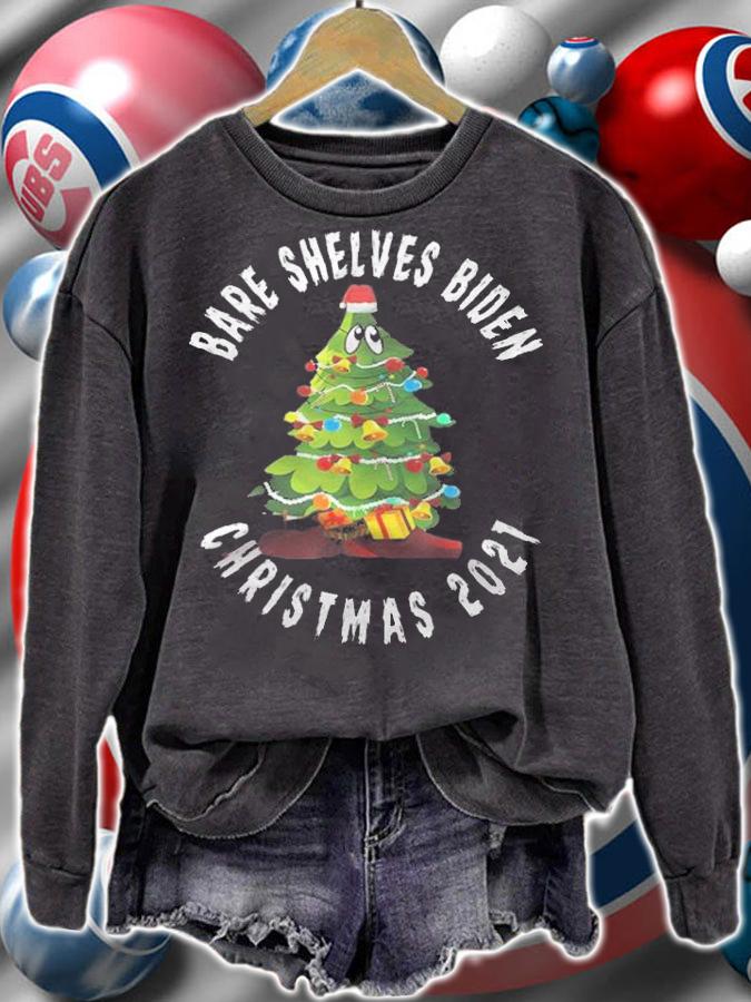 Trending bare Shelves Biden Funny Christmas Tree 2021 T-Shirt t-shirt