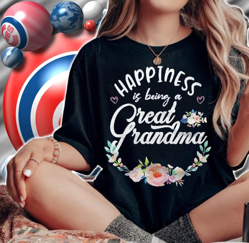 Happiness Is Being A Great Grandma Women Floral Decoration Shirt t-shirt woman shirt