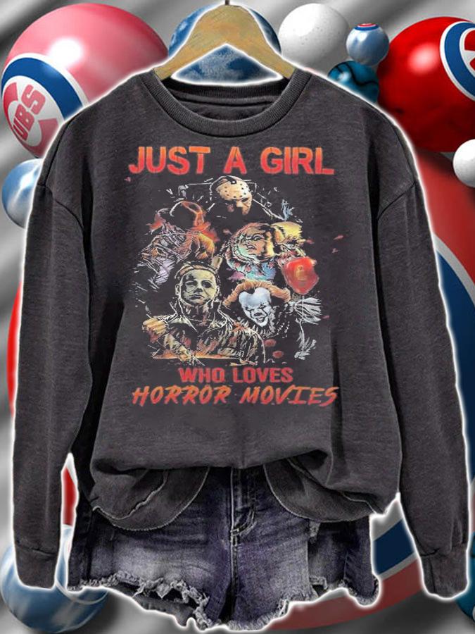 Just A Girl Who Loves Horror Movies Shirt t-shirt