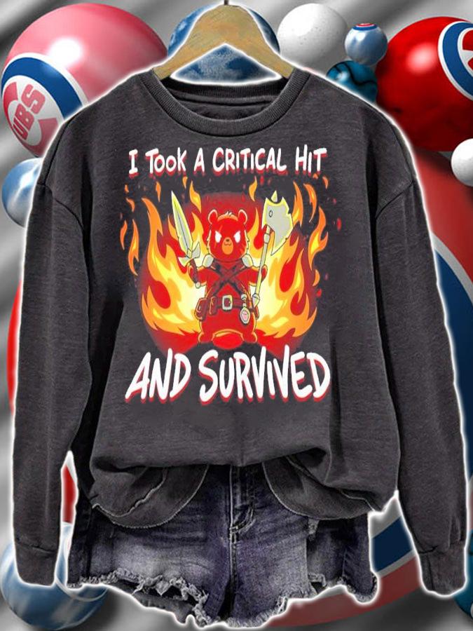Panda I Took A Critical Hit And Survived Shirt t-shirt sweatshirt