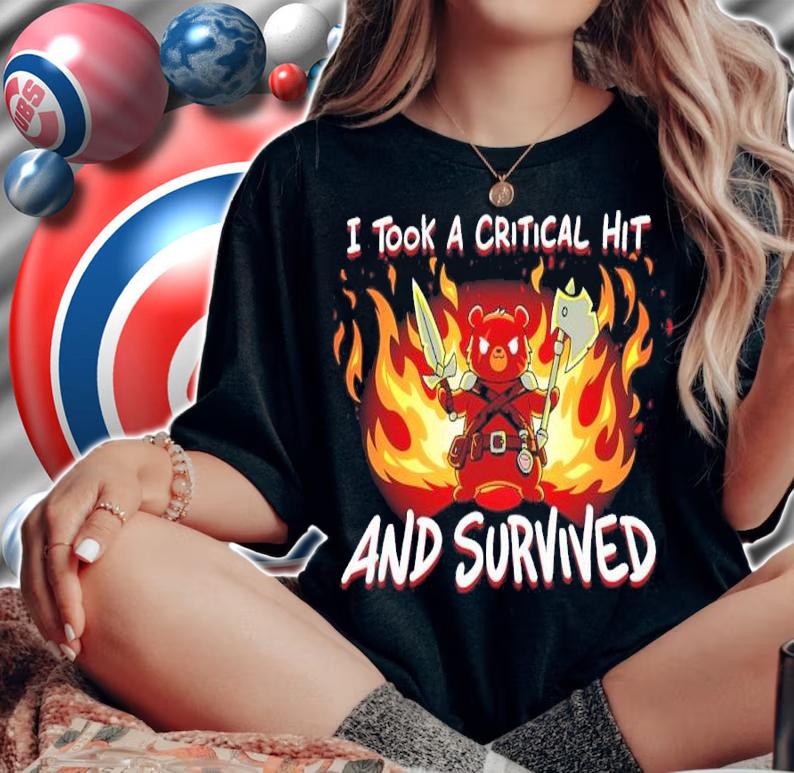 Panda I Took A Critical Hit And Survived Shirt t-shirt woman shirt
