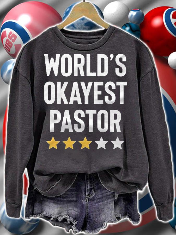Worlds Okayest Pastor Funny Birthday Christmas Gag Gift Shirt t-shirt