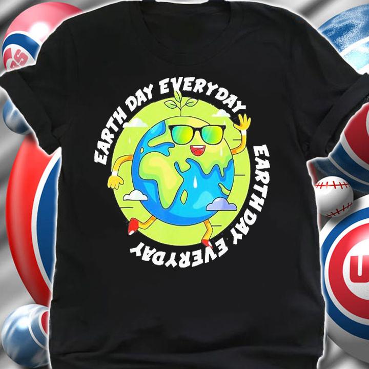 Earth Day Everyday, Green Happy Earth With Sunglasses T-Shirt t-shirt shirt