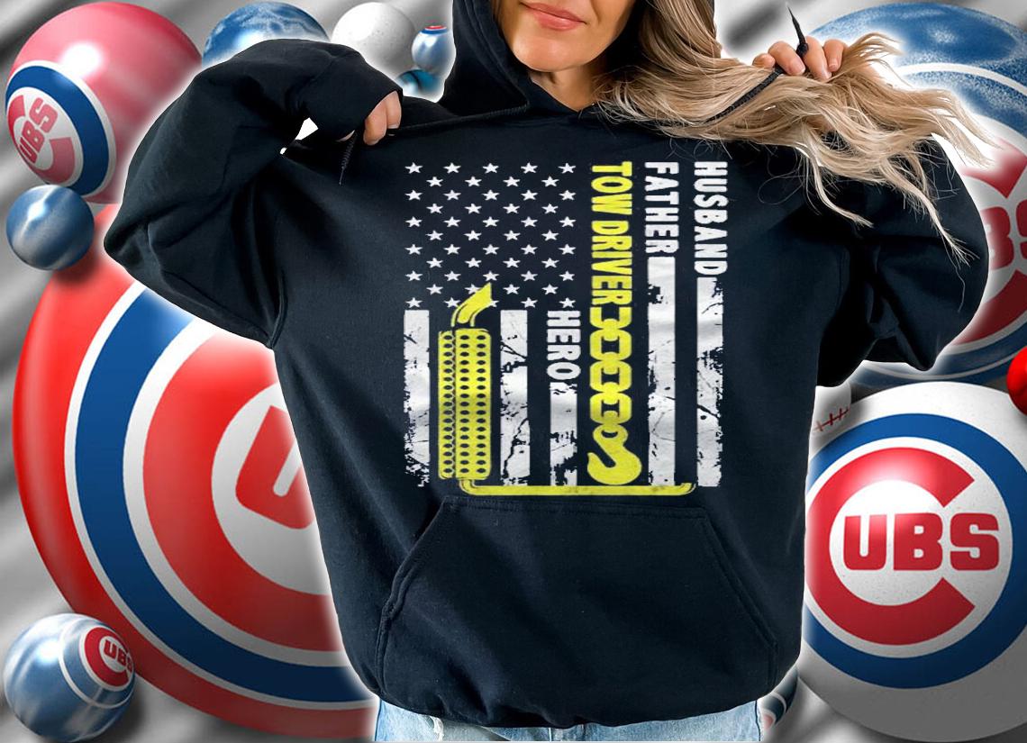 Husband Father Tow Driver Hero American Flag Gift Towing Dad Shirt t-shirt hoodie