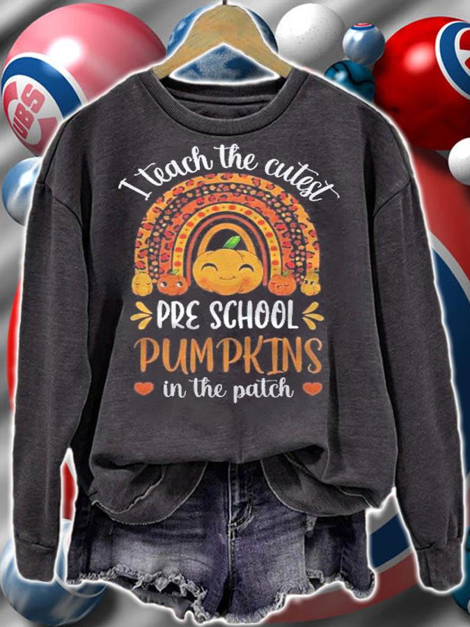 I Teach The Cutest Preschool Pumpkins Halloween 2021 Teacher Shirt t-shirt sweatshirt