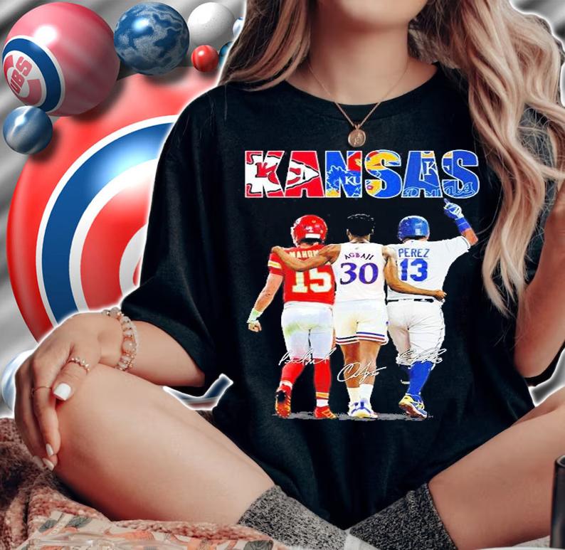 Kansas Sport Teams Mahome Agbaji Perez MVP Signatures T-Shirt t-shirt woman shirt