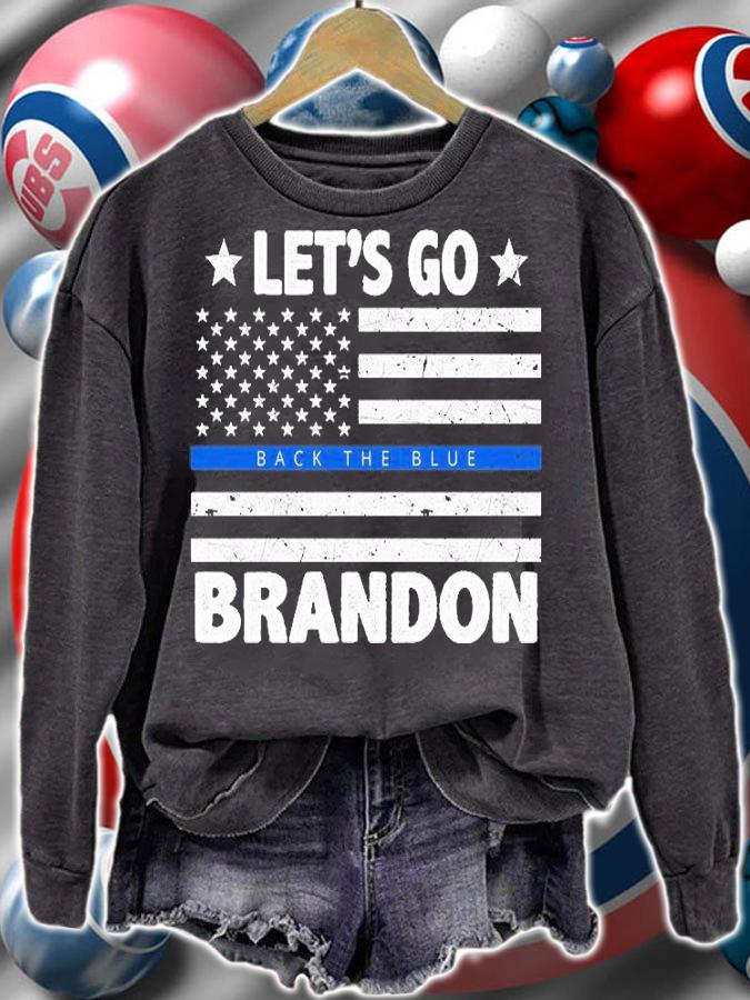 Let's Go Brandon Blue Thin Line Back The Blue FJB Chant T-Shirt t-shirt