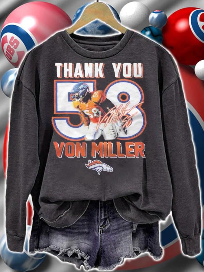 Thank You 58 Von Miller Denver Broncos Football Signatures Shirt t-shirt sweatshirt