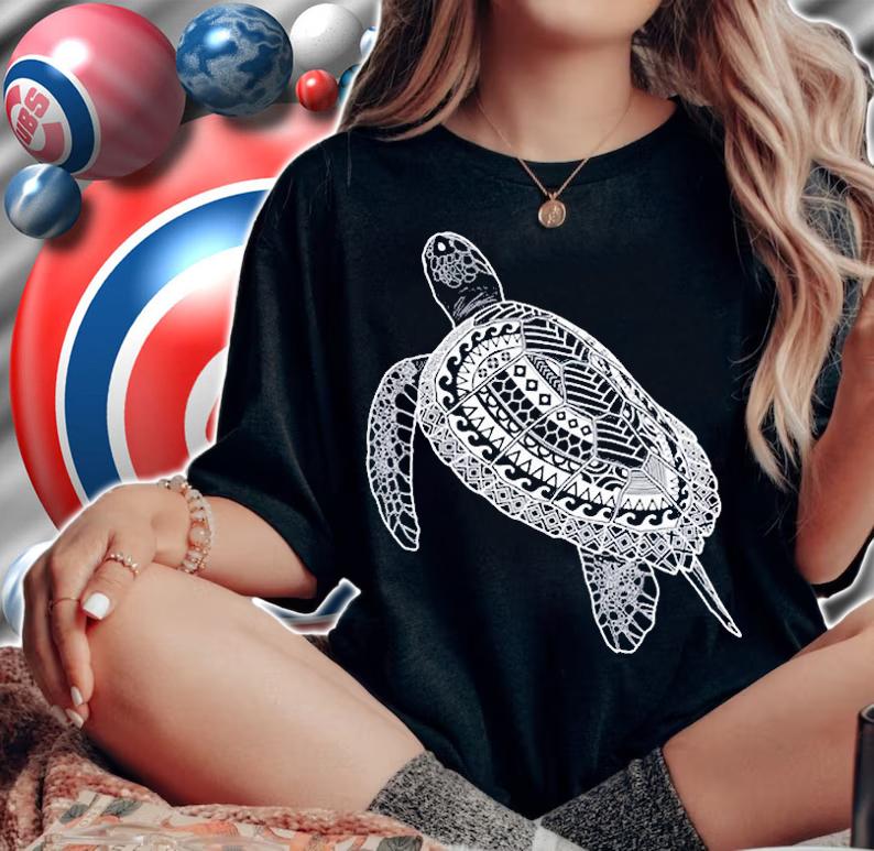 Tribal Turtle Lover T-Shirt t-shirt woman shirt