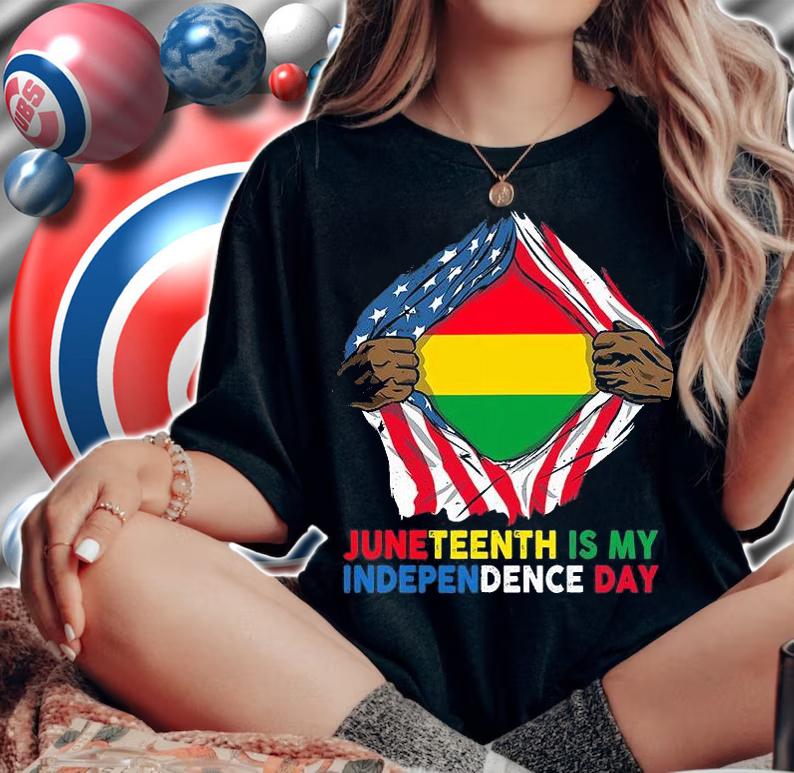 Juneteenth Is My Independence Day African American Flag Hero T-Shirt t-shirt