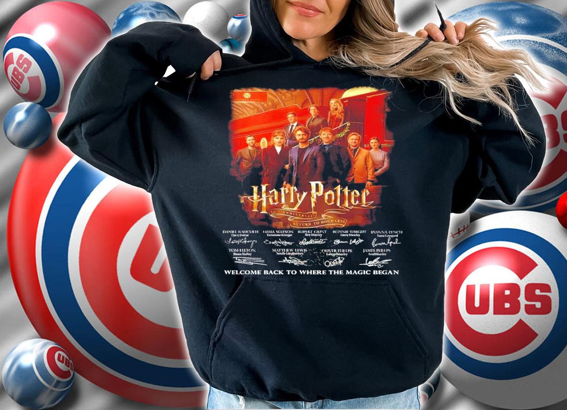Official Harry Potter 20th Anniversary Return To Hogwarts Signatures Welcome Back To Where The Magic Began Shirt t-shirt