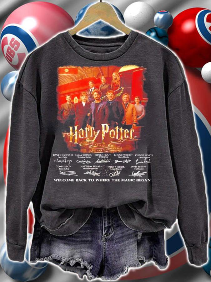 Official Harry Potter 20th Anniversary Return To Hogwarts Signatures Welcome Back To Where The Magic Began Shirt t-shirt