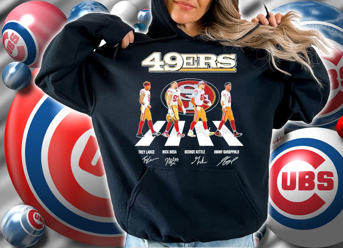 San Francisco 49ERS Trey Lance Nick Bosa George Kittle Jimmy Garoppolo Abbey Road signatures shirt t-shirt hoodie
