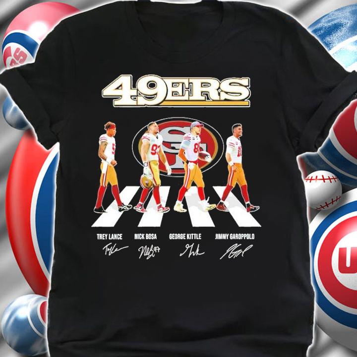 San Francisco 49ERS Trey Lance Nick Bosa George Kittle Jimmy Garoppolo Abbey Road signatures shirt t-shirt shirt