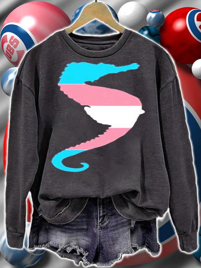Transgender Flag Trans Pride Ftm Mtf Seahorse Lover T-Shirt t-shirt sweatshirt