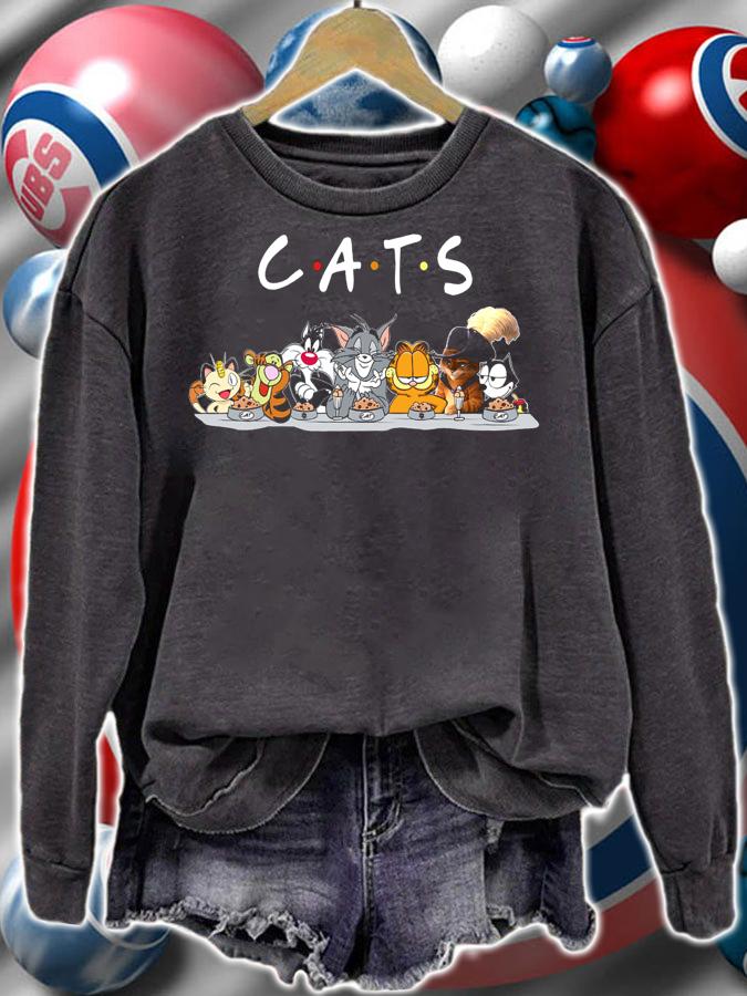 Garfield And Friends Cats 90s Meowth Tigger Sylvester Tom Felix t-shirt sweatshirt