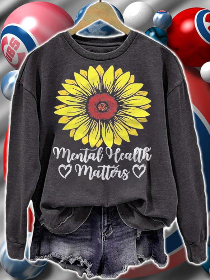 Mental Health Matters Sunflower Mental Health Awareness Pullover Shirt t-shirt sweatshirt