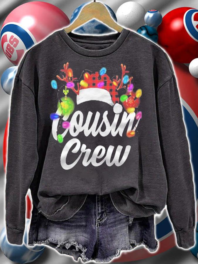 Cute Cousin Crew Hat Santa Buffalo Matching Family Christmas Shirt t-shirt sweatshirt
