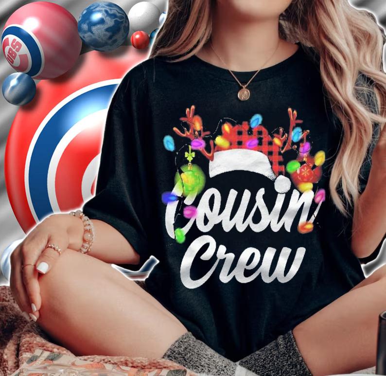 Cute Cousin Crew Hat Santa Buffalo Matching Family Christmas Shirt t-shirt woman shirt