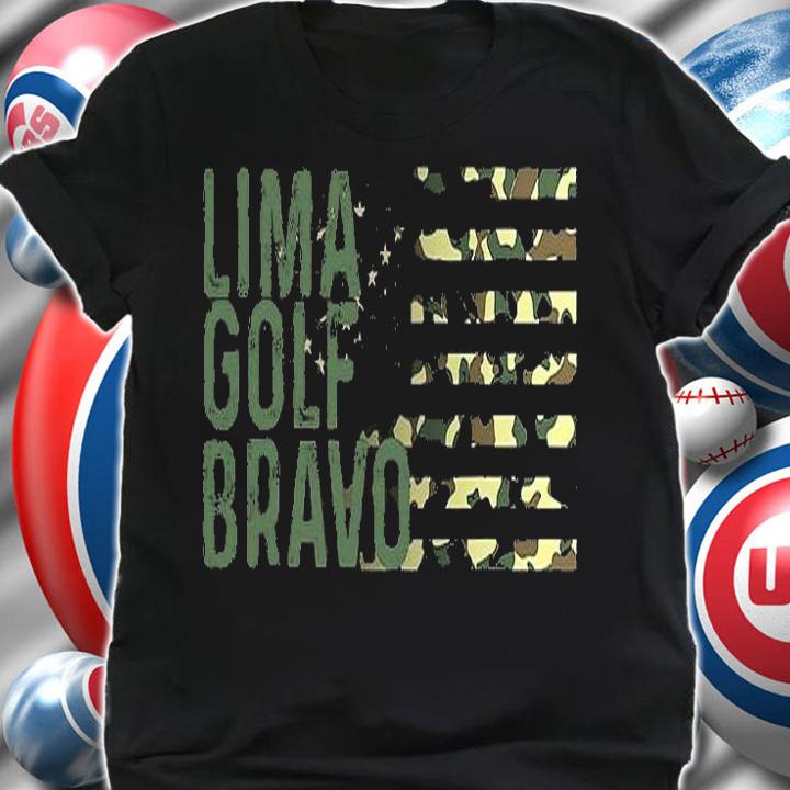 Lima Golf Bravo American Flag Camouflage T-Shirt t-shirt shirt