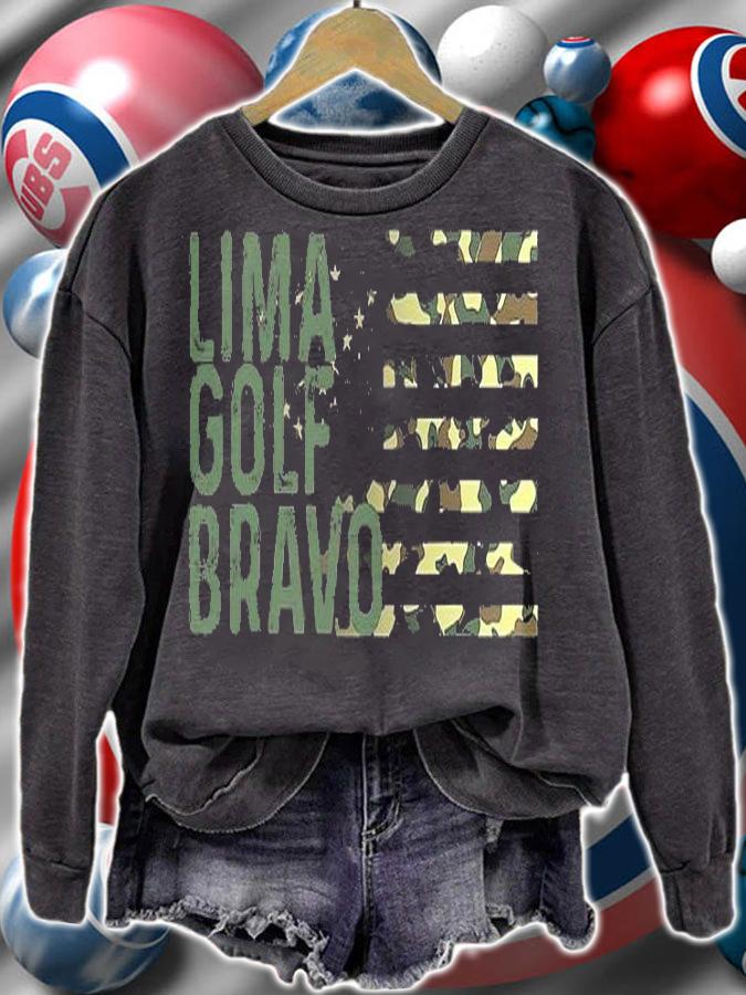Lima Golf Bravo American Flag Camouflage T-Shirt t-shirt sweatshirt