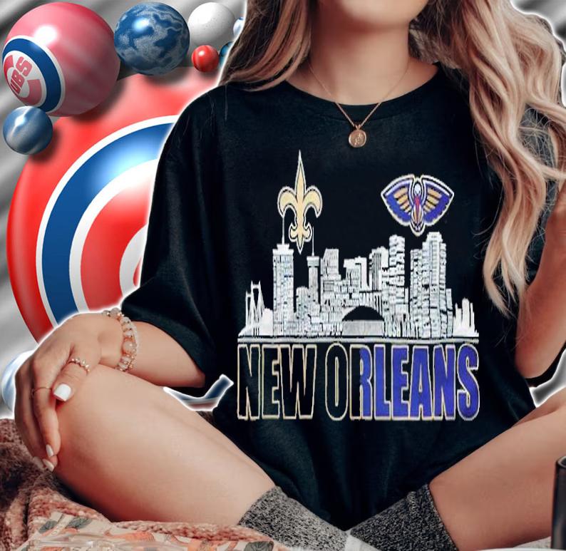 New New Orleans Saints and New Orleans Pelicans city logo shirt t-shirt