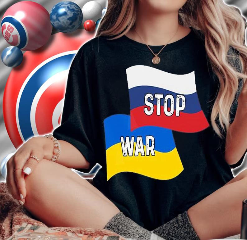 Russia Ukraine Stop War Flag T-Shirt t-shirt woman shirt