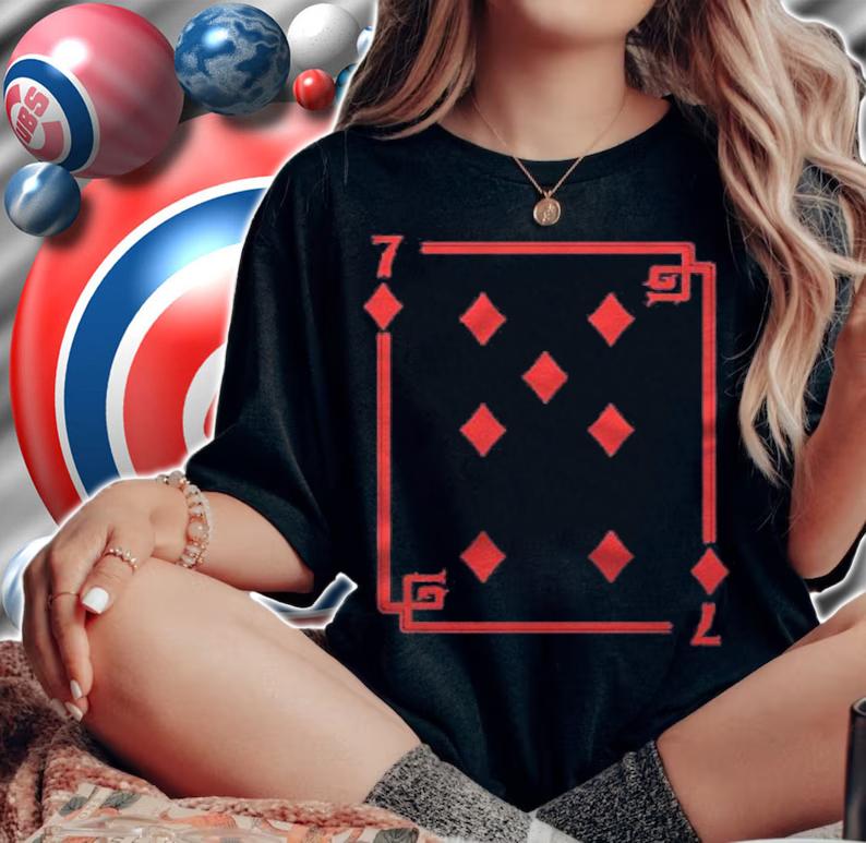 Seven Of Diamonds Playing Card Halloween Costume Matching Shirt t-shirt woman shirt