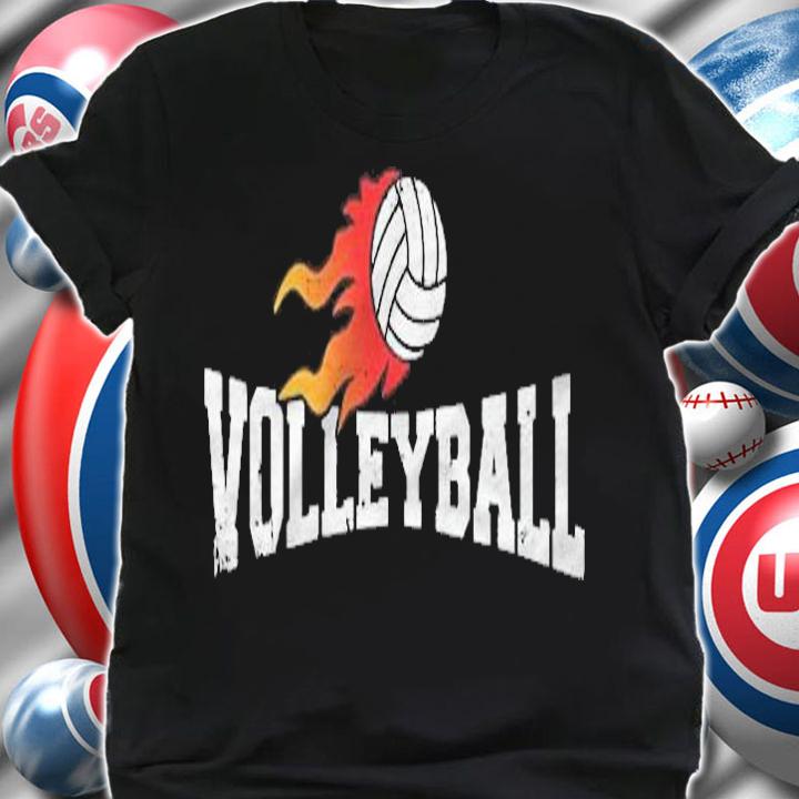 Volleyball On Fire Team Sport T-shirt shirt