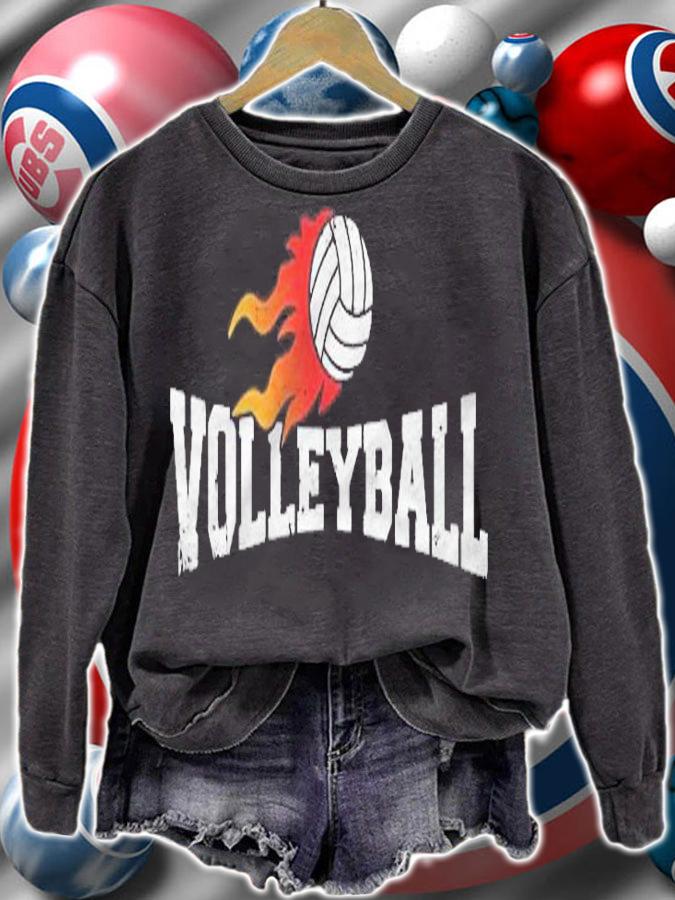 Volleyball On Fire Team Sport T-shirt sweatshirt