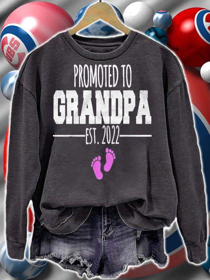 Mens Promoted To Grandpa 2022 First Time Grandfather Fathers Day Shirt