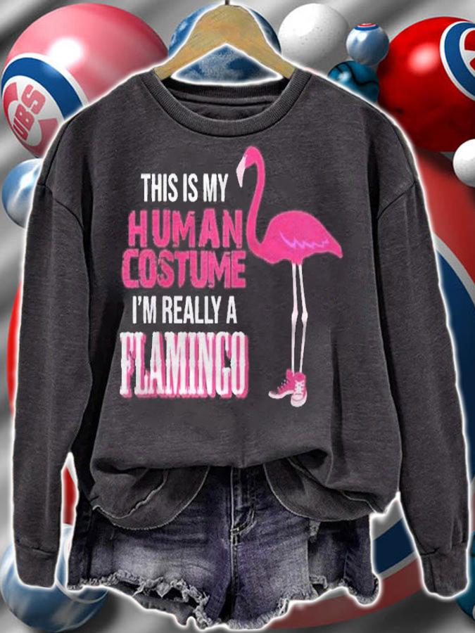 This Is My Human Costume I Am Really A Flamingo Tshirt Raglan Baseball Shirt
