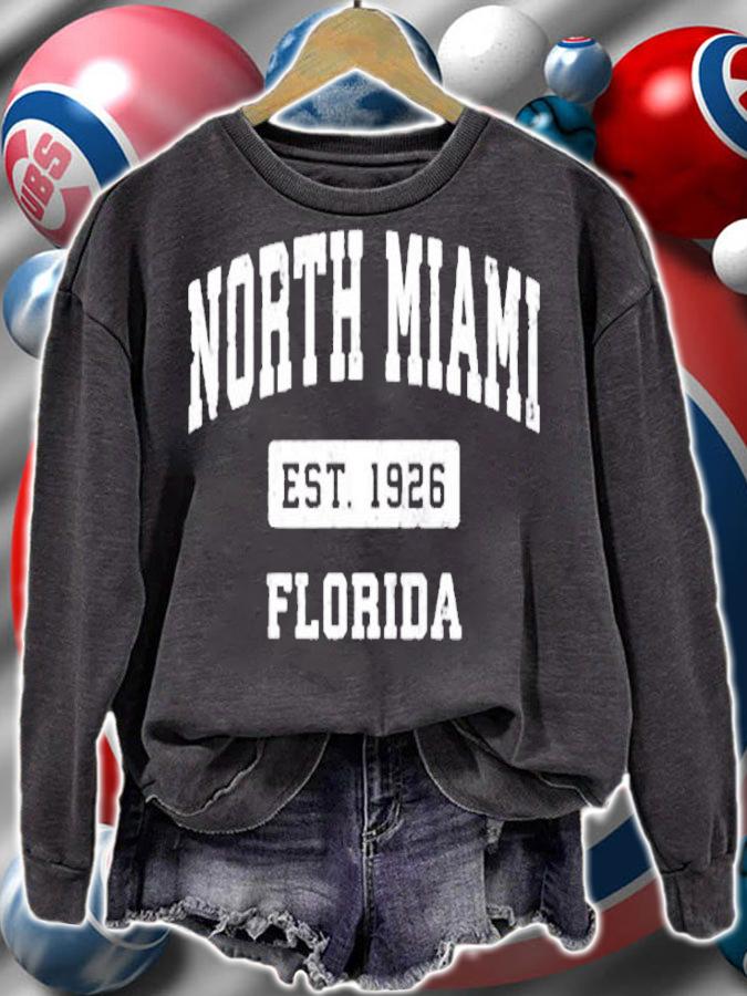 North Miami Florida Fl Vintage Established Sports Design T-Shirt