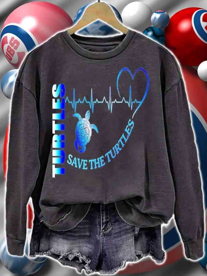 Save The Turtles Heart T-Shirt sweatshirt