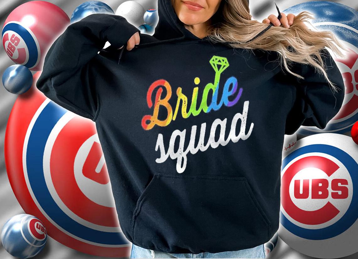 Womens Bride Squad Lgbt Rainbow Flag Lesbian Bachelorette Party Shirt hoodie