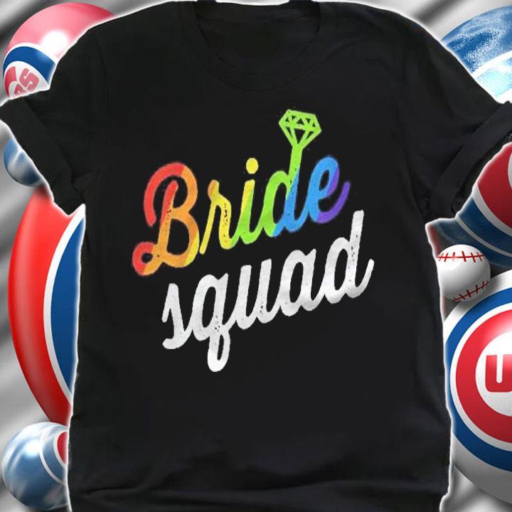 Womens Bride Squad Lgbt Rainbow Flag Lesbian Bachelorette Party Shirt shirt