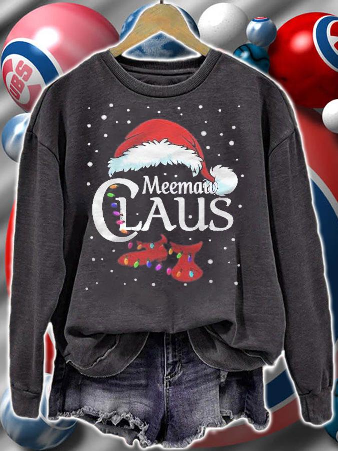 Meemaw Claus Family Matching Meemaw Claus Pajama Shirt