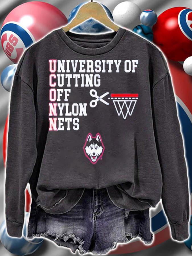 Uconn Huskies Basketball University Of Cutting Off Nylon Nets Shirt sweatshirt