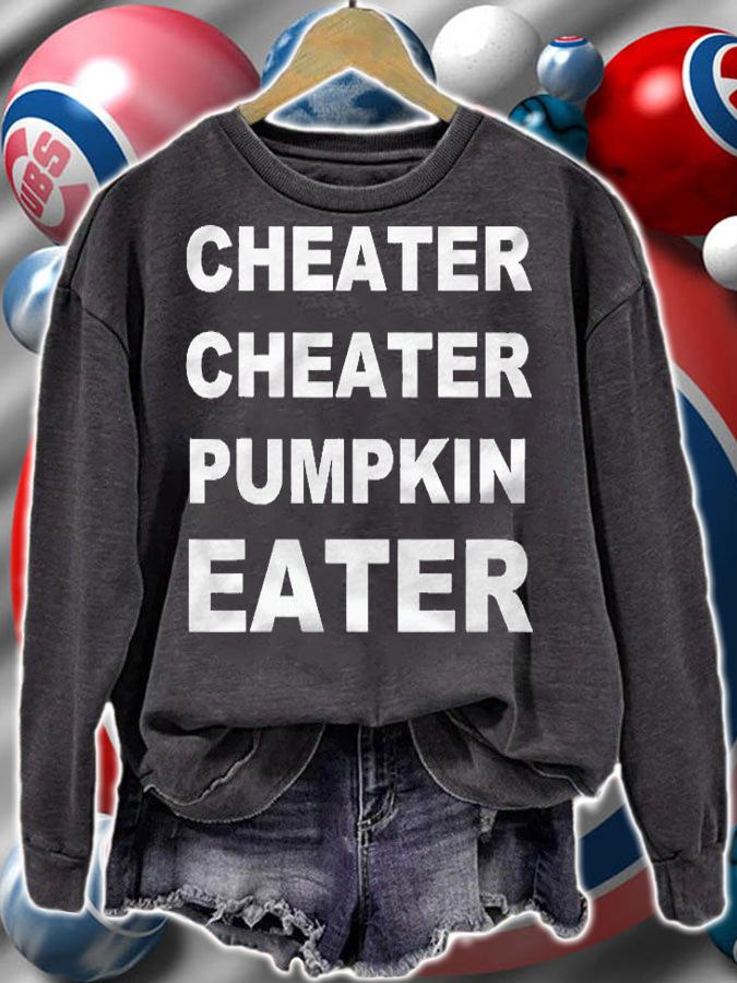 Cheater Cheater Pumpkin Eater Pun Funny Halloween Costume Shirt sweatshirt